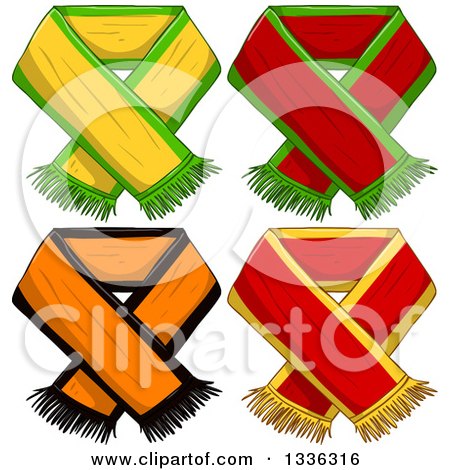 Clipart of Sports Team Scarves 2 - Royalty Free Vector Illustration by Liron Peer