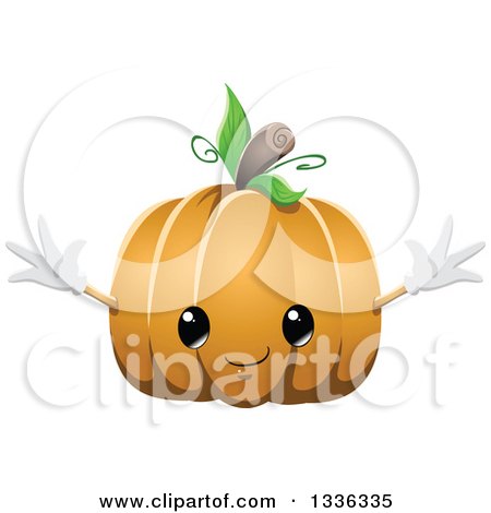 Clipart of a Cute Halloween Pumpkin Character - Royalty Free Vector Illustration by Liron Peer