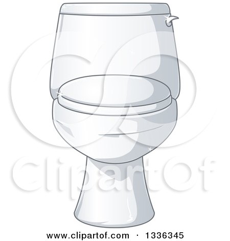 Clipart of a Cartoon Sparkly Clean Toilet - Royalty Free Vector Illustration by Liron Peer