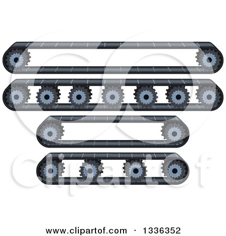 Clipart of Factory Conveyor Belts and Wheels - Royalty Free Vector Illustration by Liron Peer