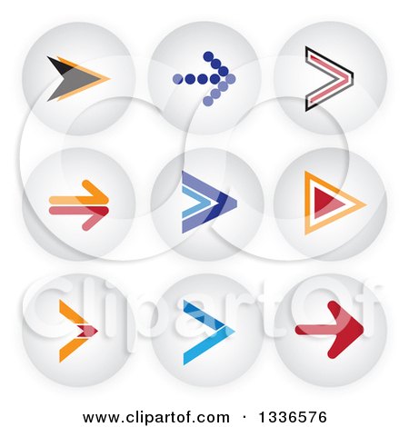 Clipart of Arrow and Shaded Orb Round App Icon Button Design Elements 2 - Royalty Free Vector Illustration by ColorMagic