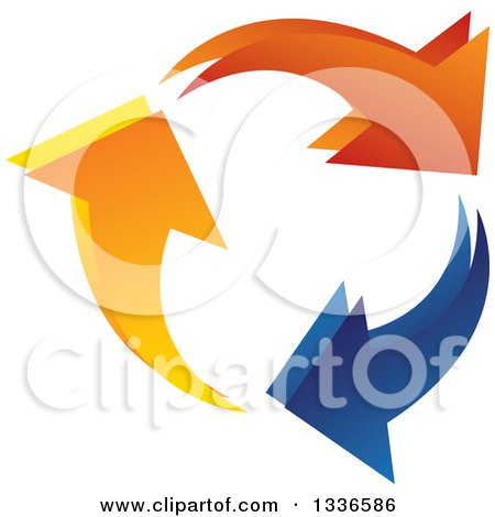 Clipart of a Colorful Ring Logo of Arrows Circling - Royalty Free Vector Illustration by ColorMagic
