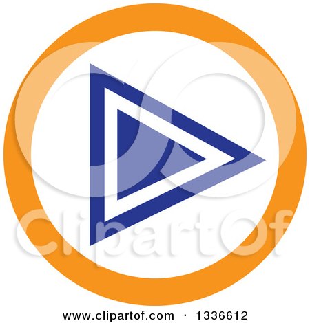 Clipart of a Flat Style Blue White and Orange Arrow Round App Icon Button Design Element 3 - Royalty Free Vector Illustration by ColorMagic