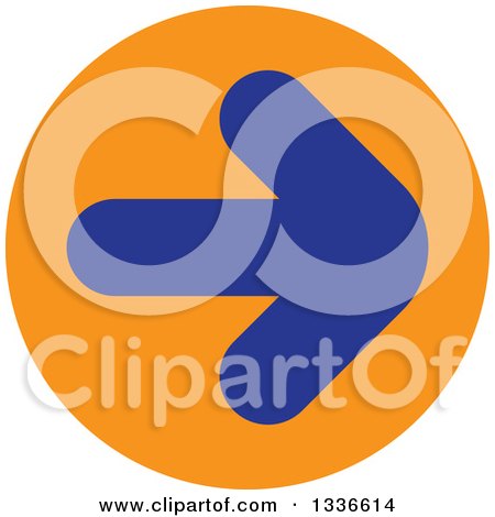 Clipart of a Flat Style Blue and Orange Arrow Round App Icon Button Design Element 4 - Royalty Free Vector Illustration by ColorMagic