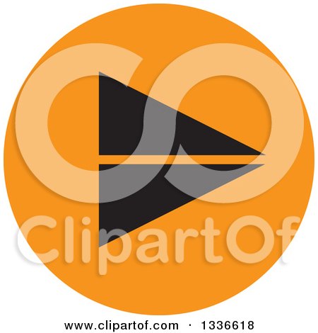 Clipart of a Flat Style Black and Orange Arrow Round App Icon Button Design Element 3 - Royalty Free Vector Illustration by ColorMagic