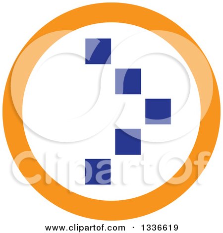 Clipart of a Flat Style Blue White and Orange Arrow Round App Icon Button Design Element 5 - Royalty Free Vector Illustration by ColorMagic