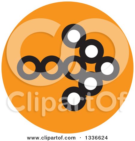 Clipart of a Flat Style Orange White and Black Arrow Round App Icon Button Design Element - Royalty Free Vector Illustration by ColorMagic