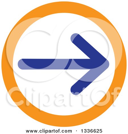 Clipart of a Flat Style Blue White and Orange Arrow Round App Icon Button Design Element 6 - Royalty Free Vector Illustration by ColorMagic