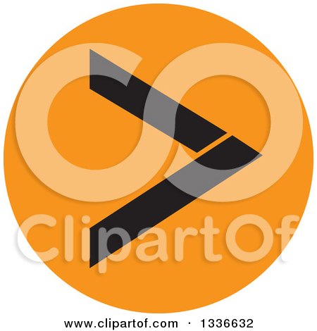 Clipart of a Flat Style Black and Orange Arrow Round App Icon Button Design Element 4 - Royalty Free Vector Illustration by ColorMagic