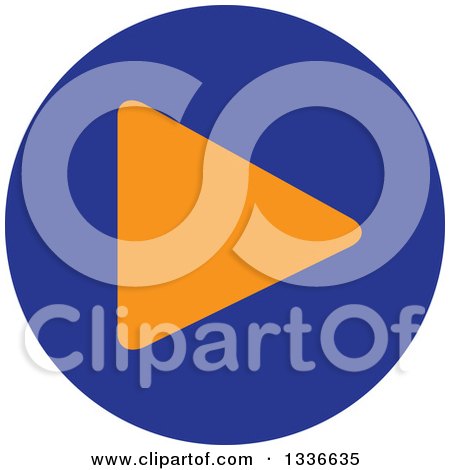 Clipart of a Flat Style Blue and Orange Arrow Round App Icon Button Design Element 5 - Royalty Free Vector Illustration by ColorMagic