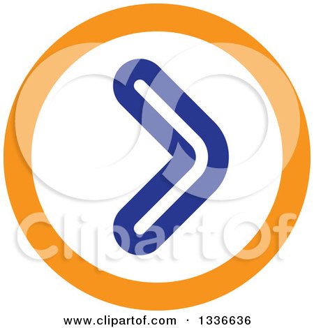 Clipart of a Flat Style Blue White and Orange Arrow Round App Icon Button Design Element 7 - Royalty Free Vector Illustration by ColorMagic