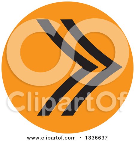 Clipart of a Flat Style Black and Orange Arrow Round App Icon Button Design Element 5 - Royalty Free Vector Illustration by ColorMagic