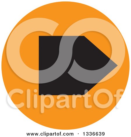 Clipart of a Flat Style Black and Orange Arrow Round App Icon Button Design Element 7 - Royalty Free Vector Illustration by ColorMagic