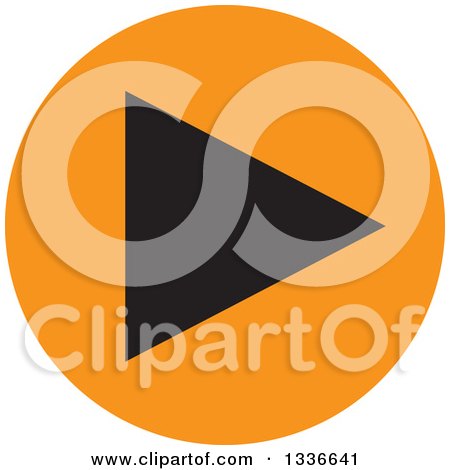 Clipart of a Flat Style Black and Orange Arrow Round App Icon Button Design Element 2 - Royalty Free Vector Illustration by ColorMagic
