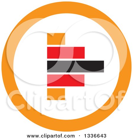Clipart of a Flat Style Red Black and Orange Arrow Round App Icon Button Design Element - Royalty Free Vector Illustration by ColorMagic