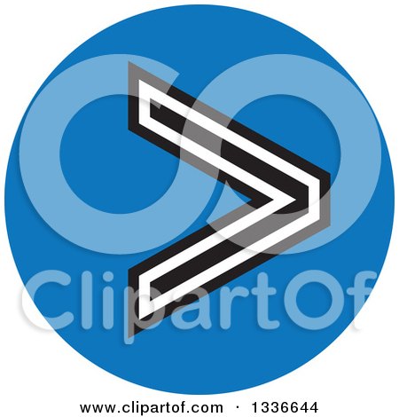 Clipart of a Flat Style Blue White and Black Arrow Round App Icon Button Design Element 4 - Royalty Free Vector Illustration by ColorMagic