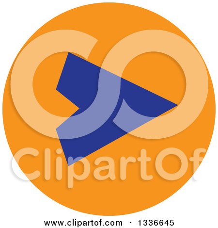 Clipart of a Flat Style Blue and Orange Arrow Round App Icon Button Design Element 3 - Royalty Free Vector Illustration by ColorMagic