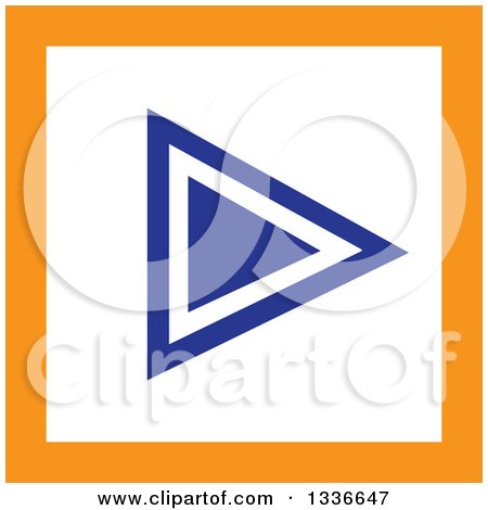 Clipart of a Flat Style Square Orange White and Blue Arrow App Icon Button Design Element 2 - Royalty Free Vector Illustration by ColorMagic