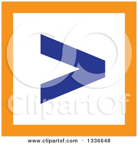 Clipart of a Flat Style Square Orange White and Blue Arrow App Icon Button Design Element 3 - Royalty Free Vector Illustration by ColorMagic