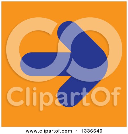 Clipart of a Flat Style Blue and Orange Square Arrow App Icon Button Design Element 2 - Royalty Free Vector Illustration by ColorMagic