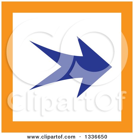 Clipart of a Flat Style Square Orange White and Blue Arrow App Icon Button Design Element 4 - Royalty Free Vector Illustration by ColorMagic