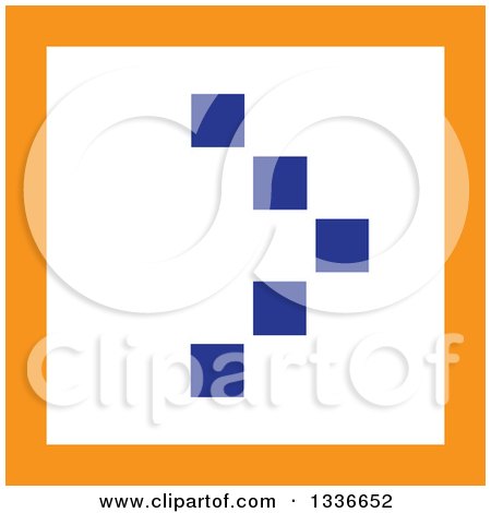 Clipart of a Flat Style Square Orange White and Blue Arrow App Icon Button Design Element 5 - Royalty Free Vector Illustration by ColorMagic