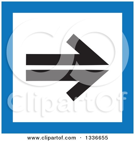 Clipart of a Flat Style Blue Black and White Square Arrow App Icon Button Design Element 3 - Royalty Free Vector Illustration by ColorMagic