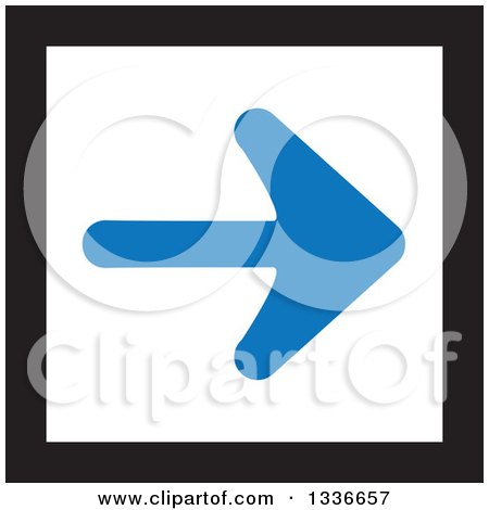Clipart of a Flat Style Blue Black and White Square Arrow App Icon Button Design Element 4 - Royalty Free Vector Illustration by ColorMagic