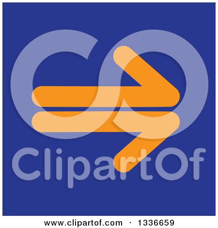 Clipart of a Flat Style Orange and Blue Square Arrow App Icon Button Design Element - Royalty Free Vector Illustration by ColorMagic