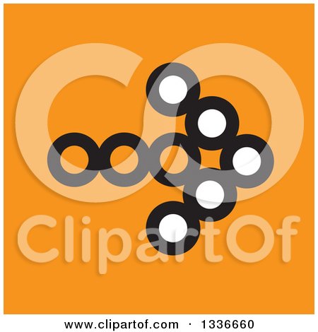 Clipart of a Flat Style Square White Black and Orange Arrow App Icon Button Design Element 3 - Royalty Free Vector Illustration by ColorMagic