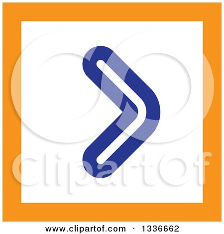 Clipart of a Flat Style Square Orange White and Blue Arrow App Icon Button Design Element 6 - Royalty Free Vector Illustration by ColorMagic