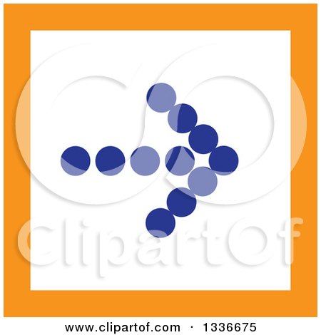 Clipart of a Flat Style Square Orange White and Blue Arrow App Icon Button Design Element 7 - Royalty Free Vector Illustration by ColorMagic