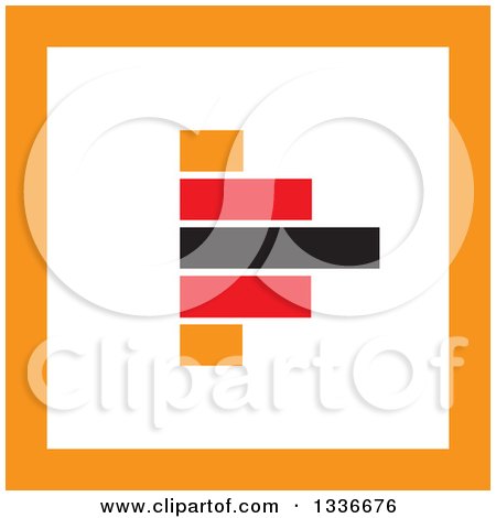Clipart of a Flat Style Red Black Orange and White Square Arrow App Icon Button Design Element - Royalty Free Vector Illustration by ColorMagic