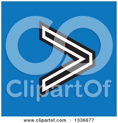 Clipart of a Flat Style Blue Black and White Square Arrow App Icon Button Design Element 2 - Royalty Free Vector Illustration by ColorMagic