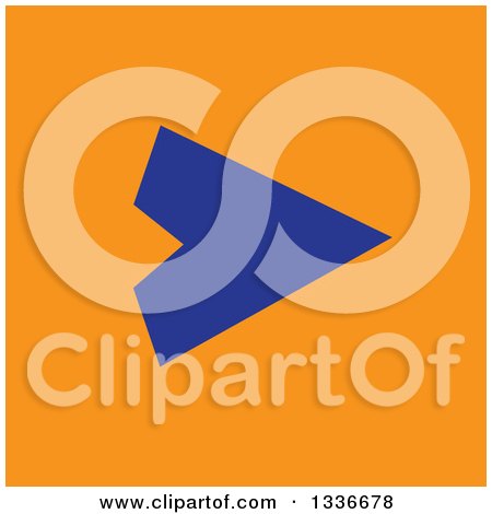 Clipart of a Flat Style Blue and Orange Square Arrow App Icon Button Design Element - Royalty Free Vector Illustration by ColorMagic