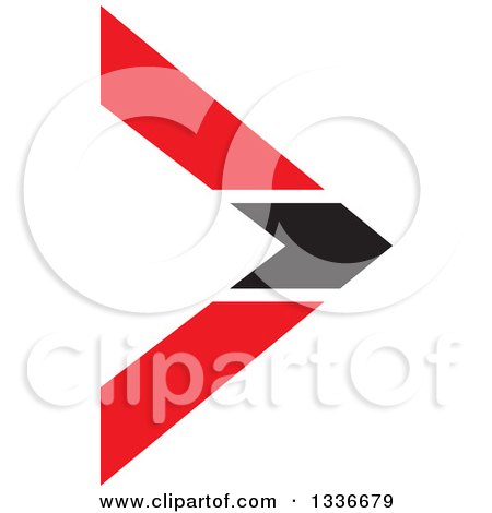 Clipart of a Black and Red Arrow App Icon Button Design Element 3 - Royalty Free Vector Illustration by ColorMagic