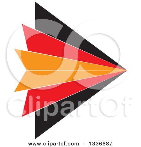 Clipart of a Black Orange and Red Arrow App Icon Button Design Element 2 - Royalty Free Vector Illustration by ColorMagic