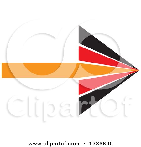 Clipart of a Black Orange and Red Arrow App Icon Button Design Element - Royalty Free Vector Illustration by ColorMagic