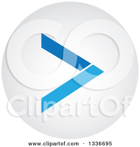 Clipart of a Blue Arrow and Shaded Round App Icon Button Design Element - Royalty Free Vector Illustration by ColorMagic