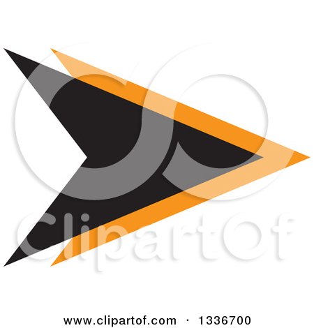 Clipart of a Black and Orange Arrow App Icon Button Design Element 2 - Royalty Free Vector Illustration by ColorMagic