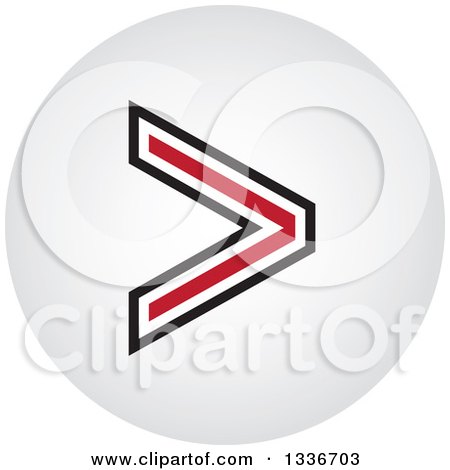Clipart of a Red and Black Arrow and Shaded Round App Icon Button Design Element - Royalty Free Vector Illustration by ColorMagic