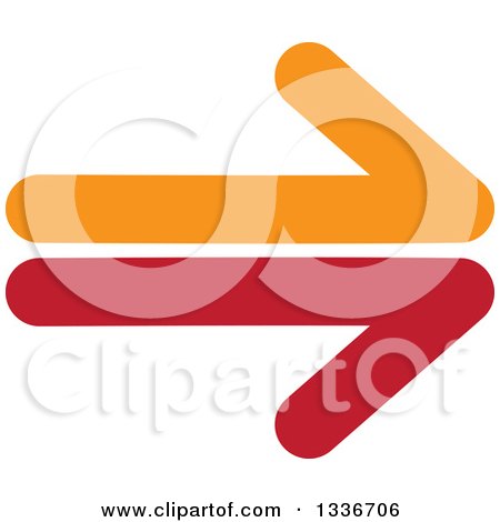 Clipart of a Red and Orange Arrow App Icon Button Design Element 2 - Royalty Free Vector Illustration by ColorMagic