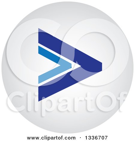 Clipart of a Blue Arrow and Shaded Round App Icon Button Design Element 3 - Royalty Free Vector Illustration by ColorMagic