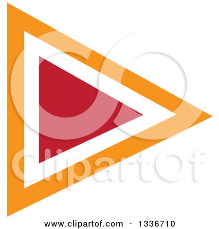 Clipart of a Red and Orange Arrow or Media Play App Icon Button Design Element - Royalty Free Vector Illustration by ColorMagic