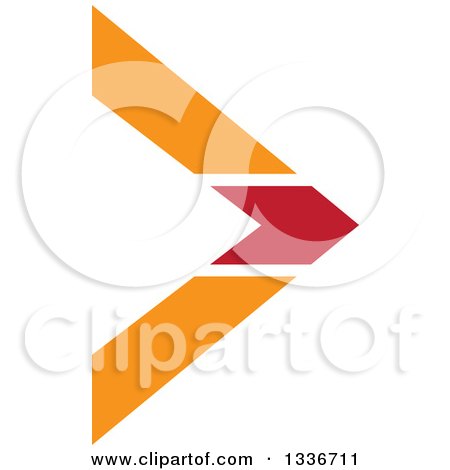 Clipart of a Red and Orange Arrow App Icon Button Design Element 3 - Royalty Free Vector Illustration by ColorMagic