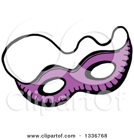 Clipart of a Sketched Doodle of a Purple Eye Mask - Royalty Free Vector Illustration by Prawny