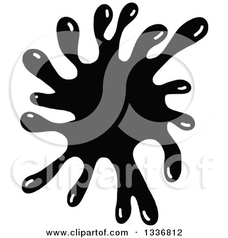 Clipart of a Black Ink Splatter - Royalty Free Vector Illustration by Prawny