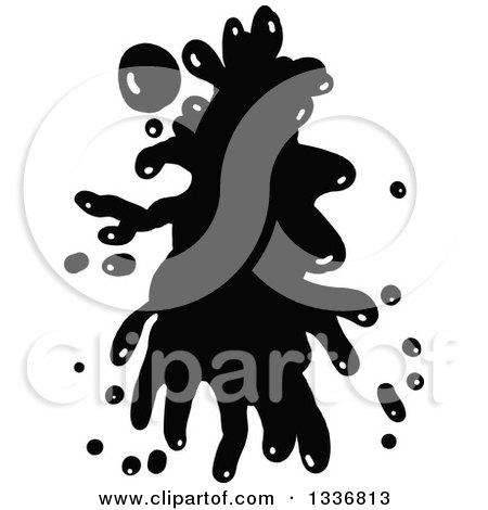 Clipart of a Black Ink Splatter 2 - Royalty Free Vector Illustration by Prawny