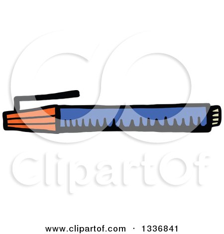 Clipart of a Sketched Doodle of a Marker Pen - Royalty Free Vector Illustration by Prawny