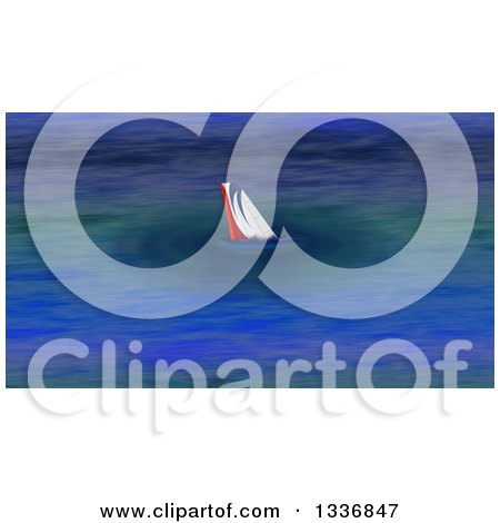 Clipart of a Fin of a Crashed Jet in Ocean Water - Royalty Free Illustration by Prawny